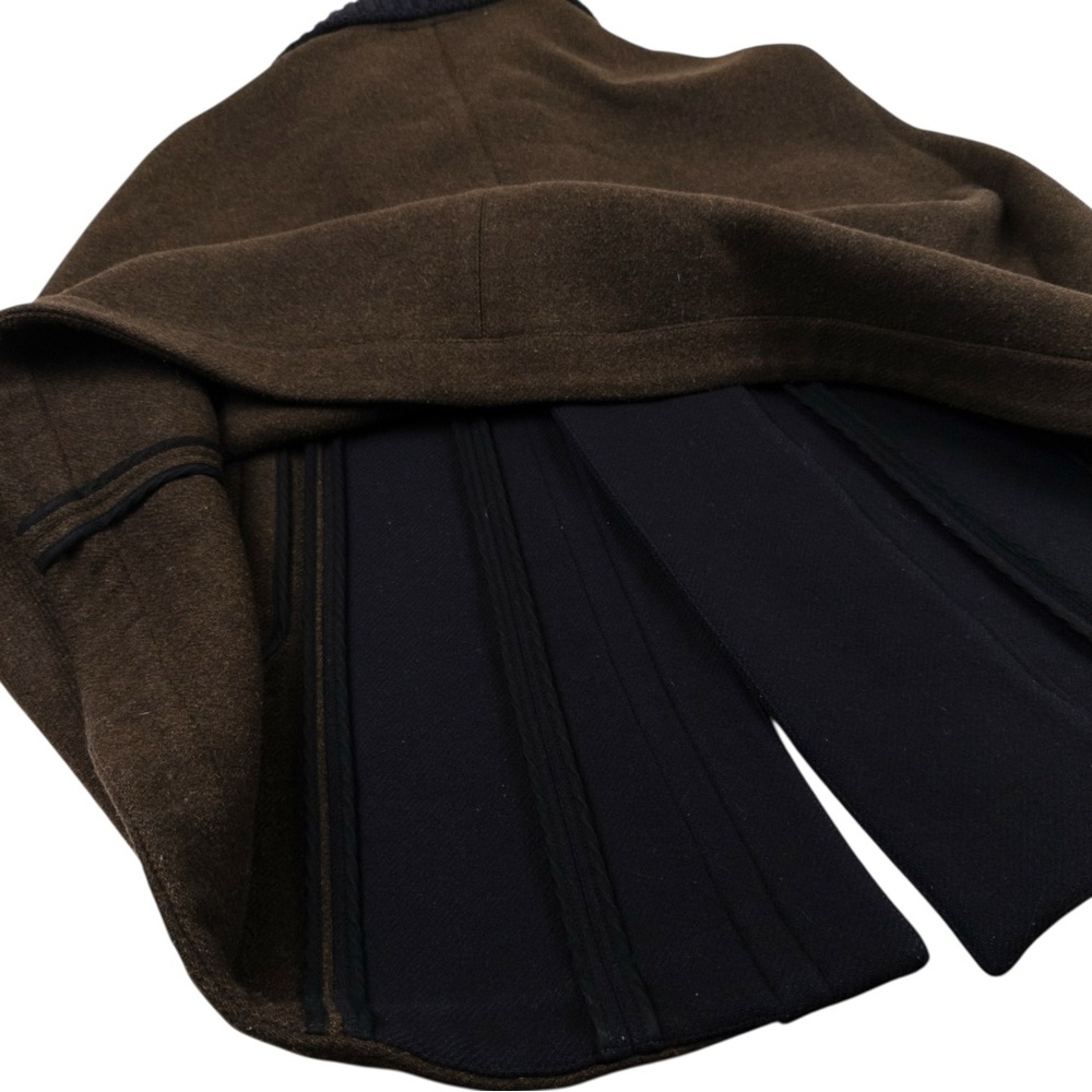 EUC PLAN C Roll-neck Wool Cape Jacket In Brown Size 46/US Size 10/Size L - Picture 11 of 14